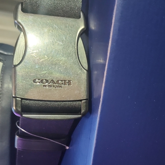 Coach Men's Navy and Light Gray Cross Body Or Belt Bag - Picture 2 of 5